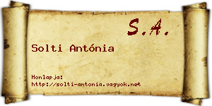 Solti Antónia névjegykártya